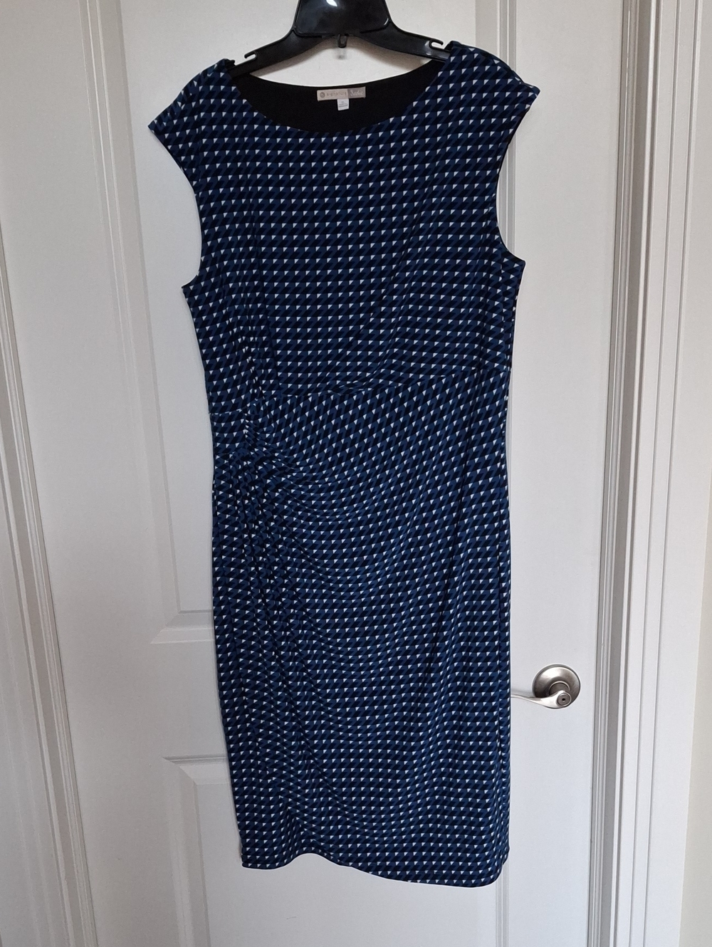 Sleeveless Sheath Dress Size 12 Blue Geometric EUC